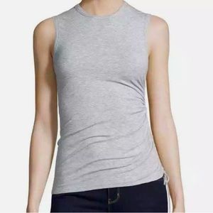 Theory Rimaeya Tie Side Cinched Gray Tank Top Size P (petite)